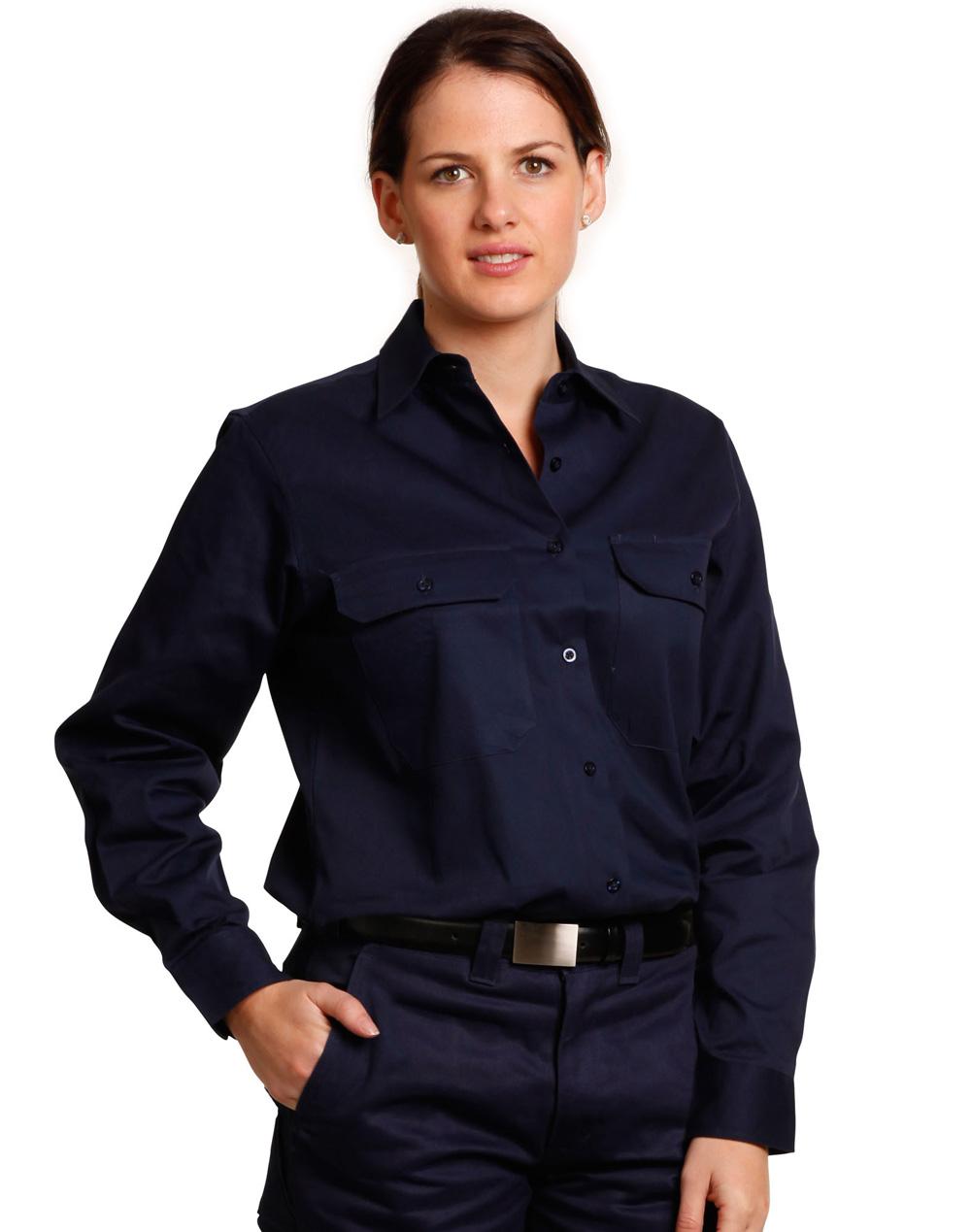 WT08 Ladies Cotton Drill Work Shirt