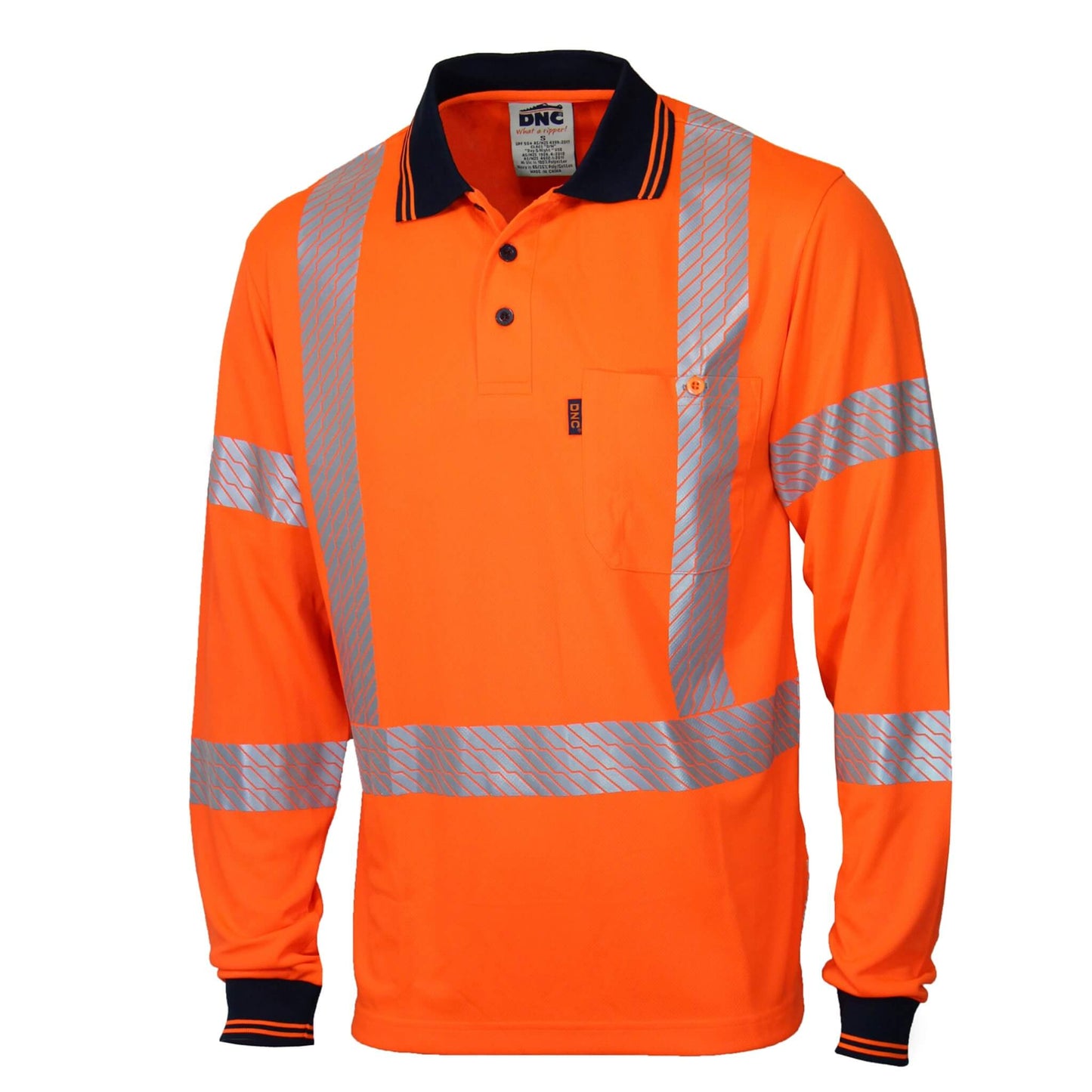 3510 HiVis Segmented Tape X Back Polo - LS