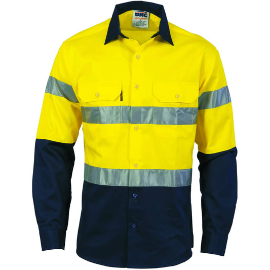 3536 HiVis 2Tone Drill Shirt Taped - Long Sleeve