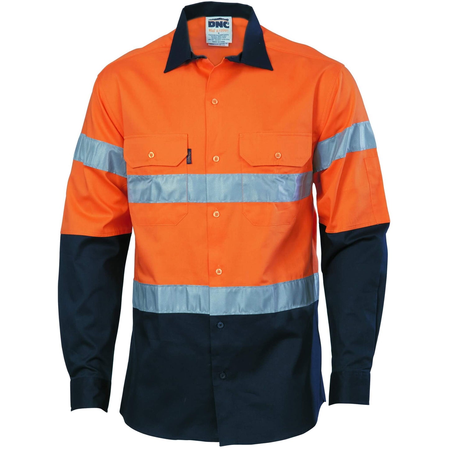 3536 HiVis 2Tone Drill Shirt Taped - Long Sleeve