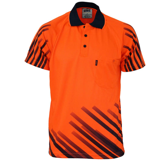 3566 HiVis Sublimated Full Stripe Polo