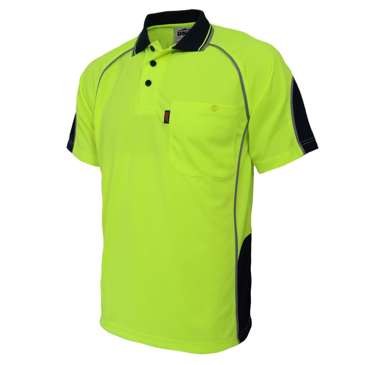 3569 HiVis Semicircle-piping Polo