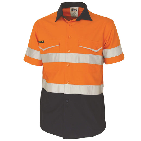 3587 Two-Tone RipStop Cotton Shirt Taped - Short Sleeve