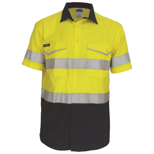 3587 Two-Tone RipStop Cotton Shirt Taped - Short Sleeve