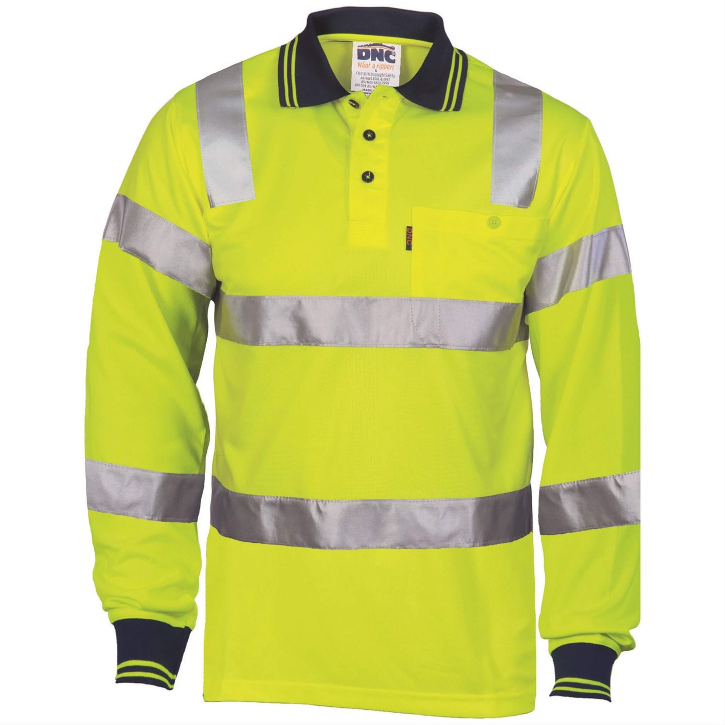 3713 HiVis Biomotion Tapped Polo L/S