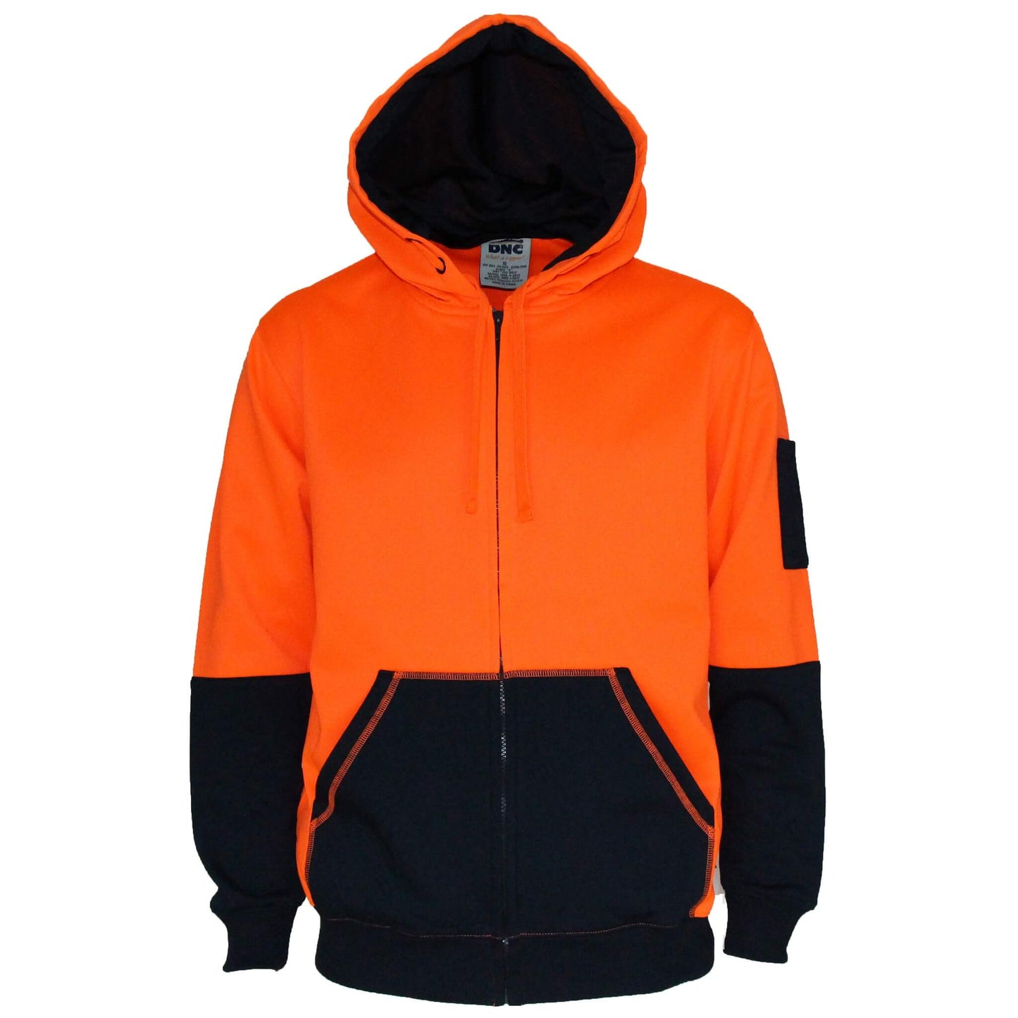 3722 Two Tone Full Zip Fleecy Hoodie