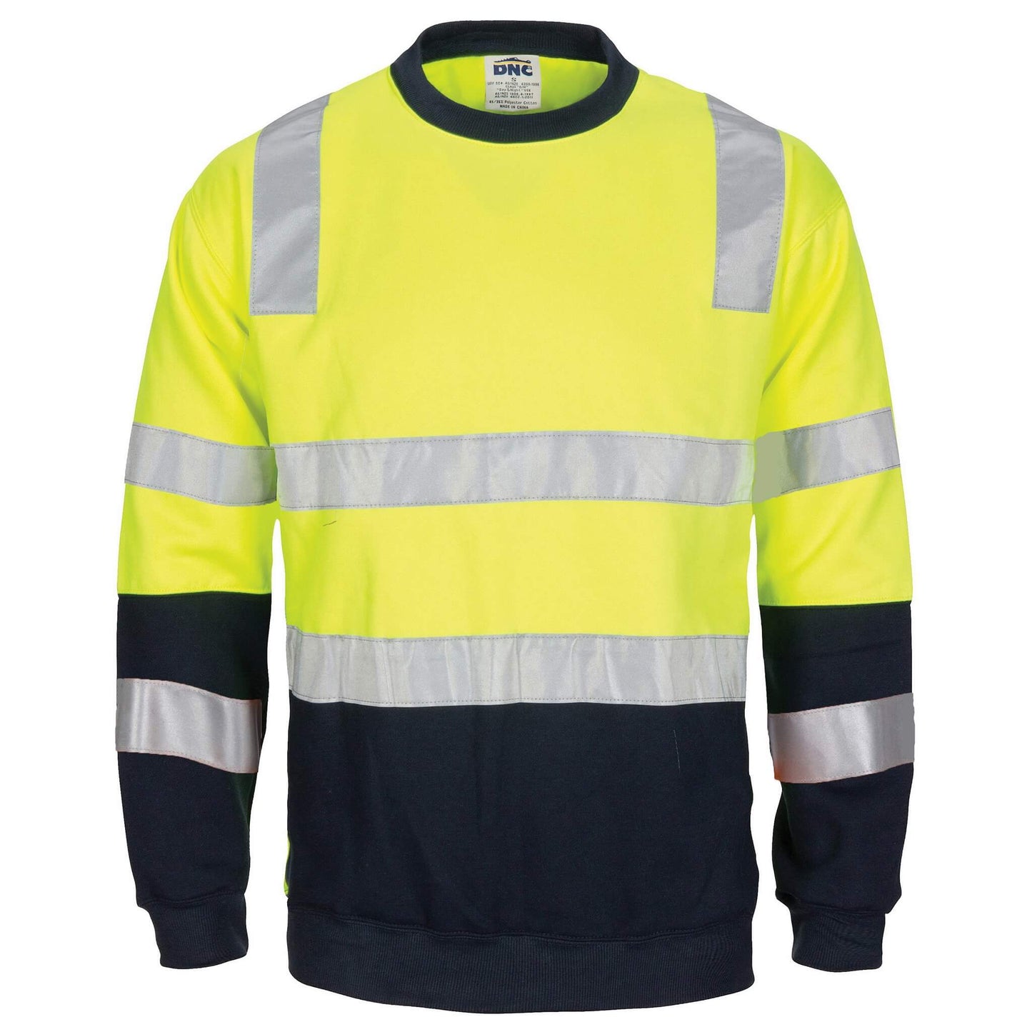 3723 HiVis Two Tone Crew-Neck Fleecy Sweat Taped