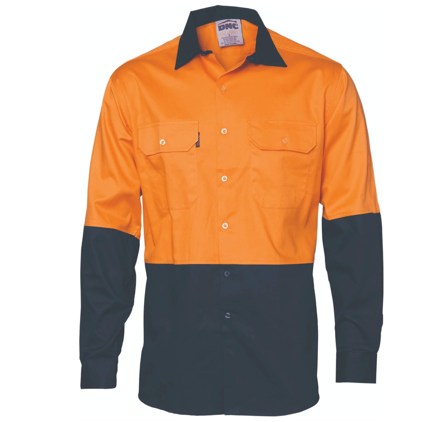 3732 HiVis Cool-Breeze Vertical Vented Cotton Shirt - Long sleeve