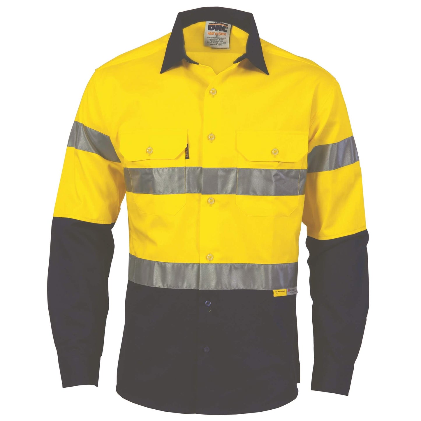 3736 HiVis Two Tone Drill Shirt With 3M Tape - Long sleeve