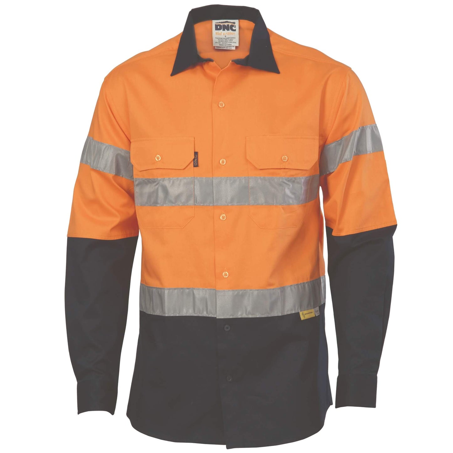 3736 HiVis Two Tone Drill Shirt With 3M Tape - Long sleeve