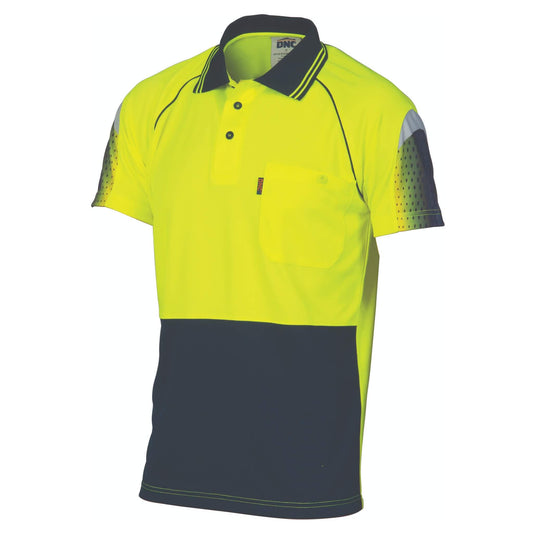 3751 HiVis Cool-Breathe Sublimated Piping Polo - Short Sleeve