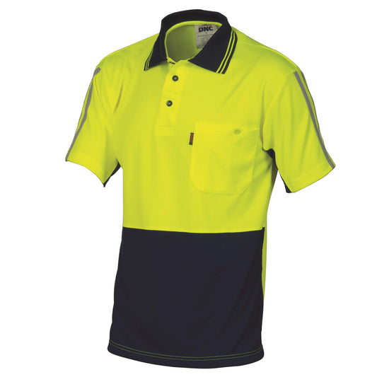 3755 HiVis Cool-Breathe Stripe Polo - Short Sleeve