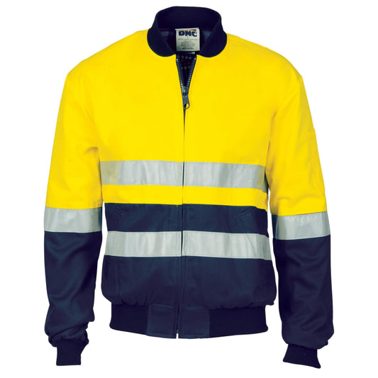 3758 HiVis Cotton Bomber Jacket Taped