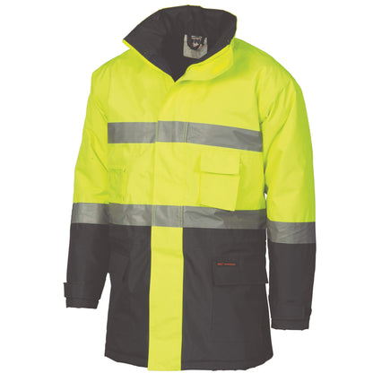 3768 PVC HiVis Long Quited Jacket Taped