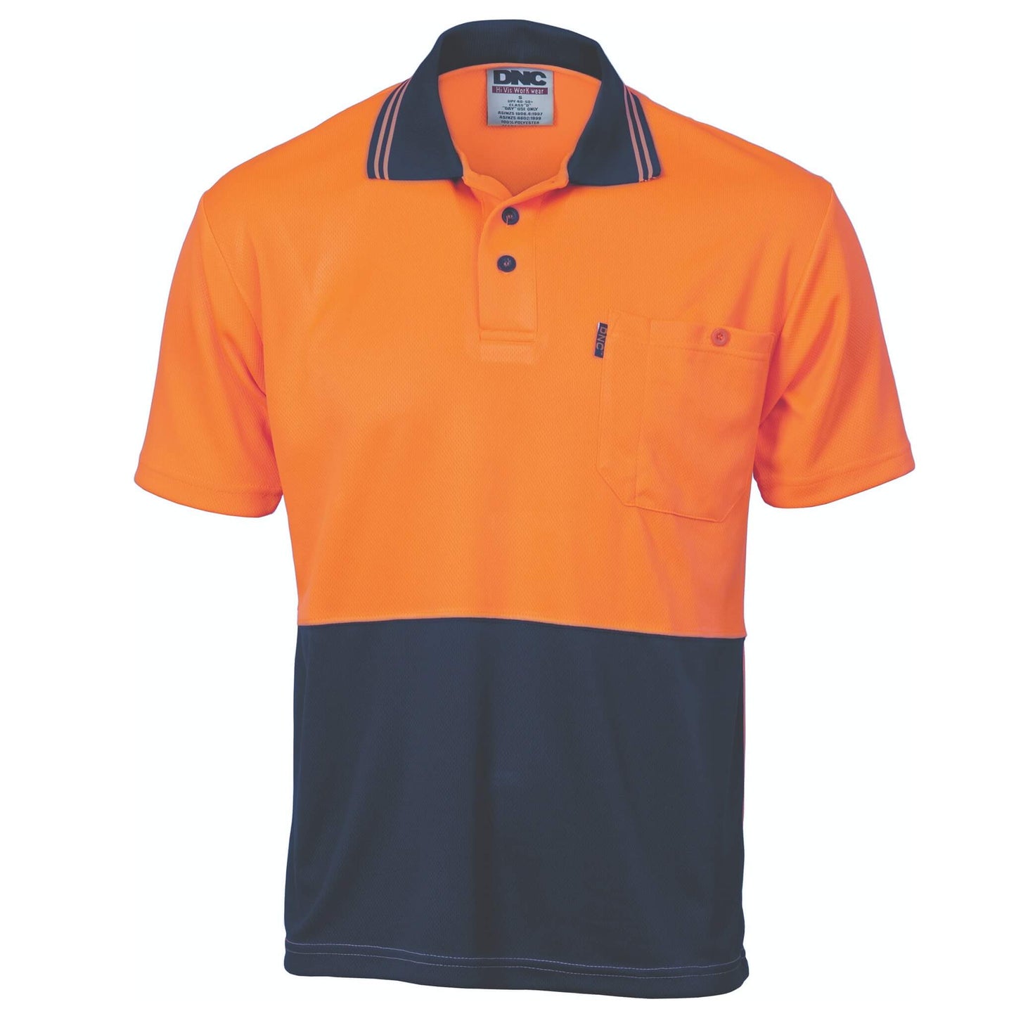 3811 HiVis Two Tone Cool Breathe Polo Shirt, Short Sleeve