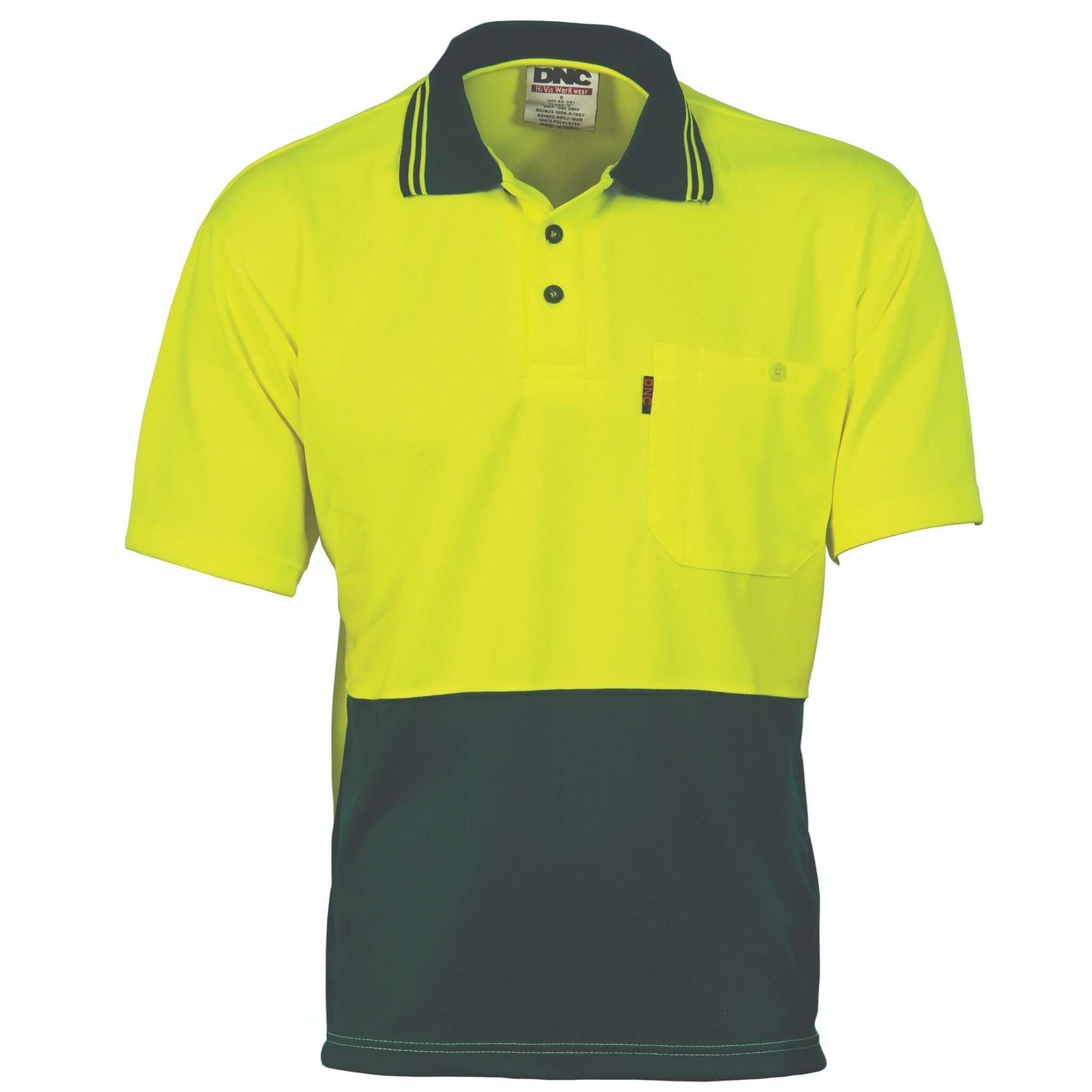 3811 HiVis Two Tone Cool Breathe Polo Shirt, Short Sleeve