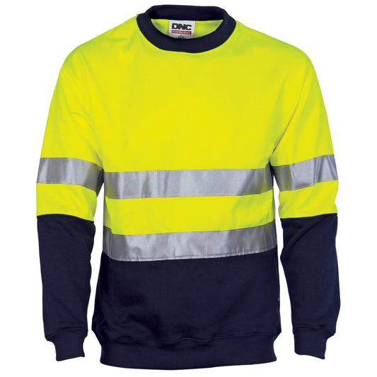 3824 HiVis Two Tone Fleecy Sweat Shirt Taped