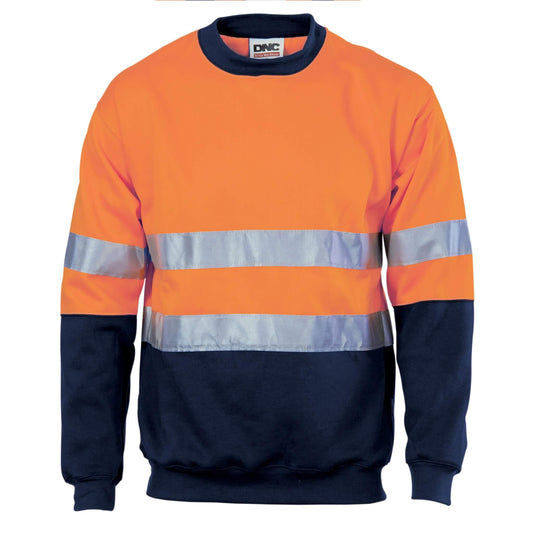 3824 HiVis Two Tone Fleecy Sweat Shirt Taped