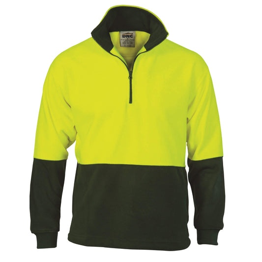 3825 HiVis Two Tone 1/2 Zip Polar Fleece