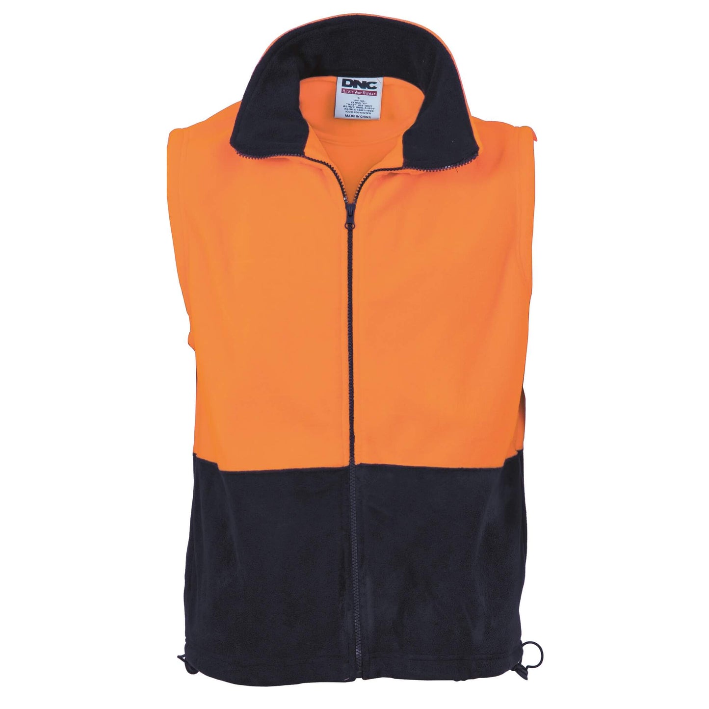 3828 HiVis Two Tone Full Zip Polar Fleece Vest