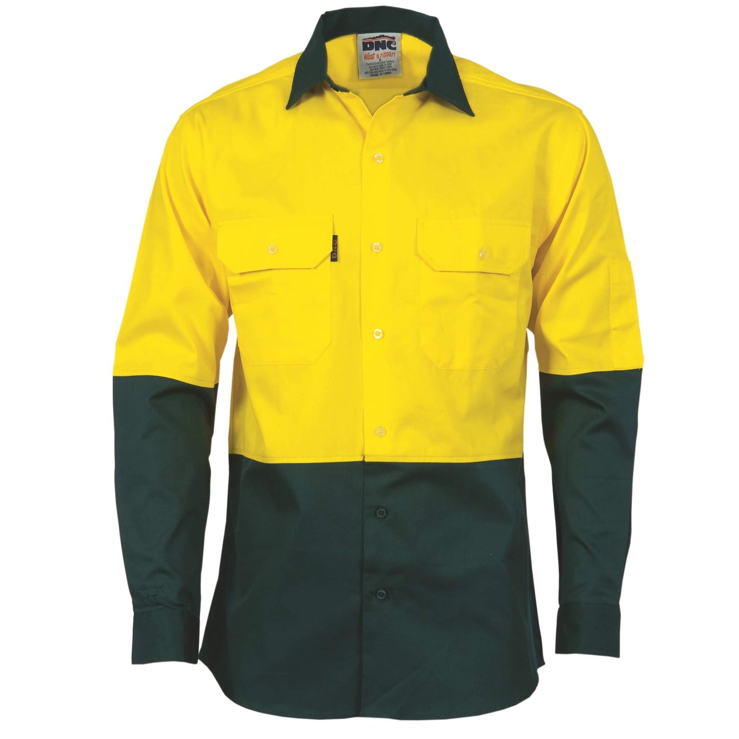 3832 HiVis Two Tone Cotton Drill Shirt - Long Sleeve