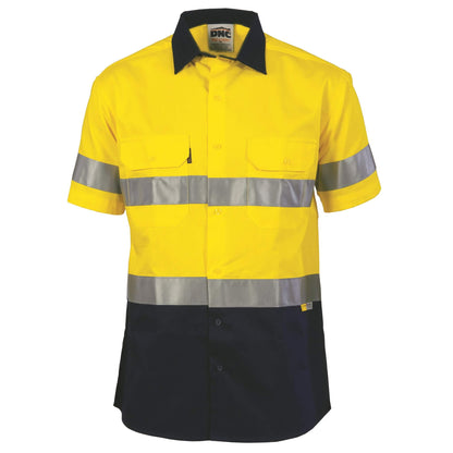 3833 HiVis Two Tone Drill Shirt With 3M Tape - Short Sleeve