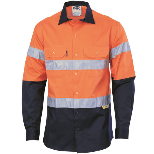 3836 HiVis Two Tone Drill Shirt With 3M Tape - Long Sleeve