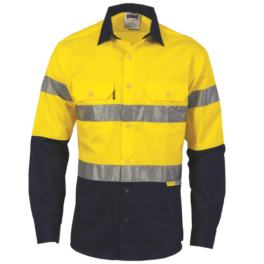 3836 HiVis Two Tone Drill Shirt With 3M Tape - Long Sleeve