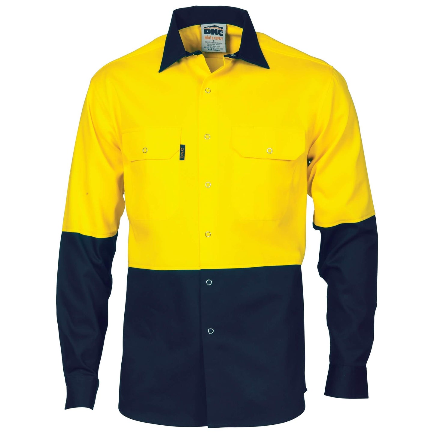 3838 Two Tone Drill Shirt with Press Stud