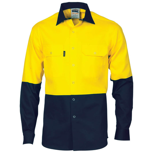 3838 Two Tone Drill Shirt with Press Stud