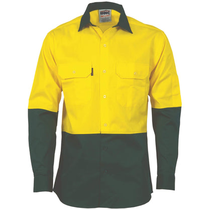 3840 HiVis 2 Tone Cool-Breeze Cotton Shirt - Long sleeve