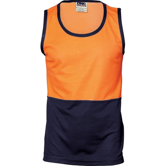 3841 HiVis Cotton Back Two Tone Singlet