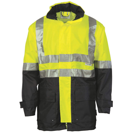 3867 HiVis Two Tone Breathable Rain Jacket With 3M Tape