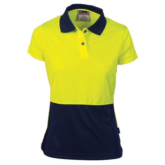 3897 Ladies HiVis Two Tone Polo - Short Sleeve