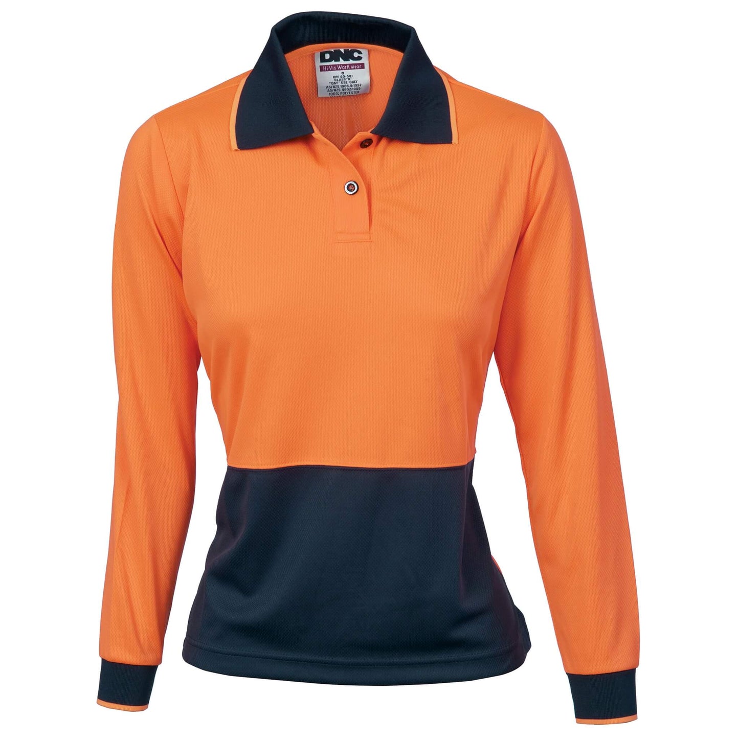 3898 Ladies HiVis Two Tone Polo - Long Sleeve