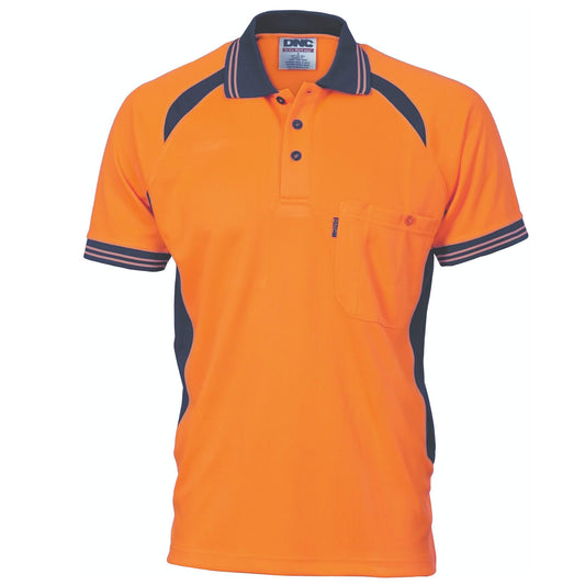 3901 Cool-Breeze Contrast Mesh Polo