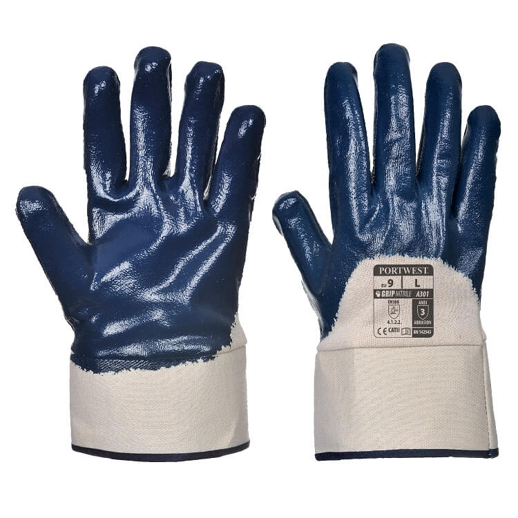 A301 Nitrile Safety Cuff Glove - dixiesworkwear