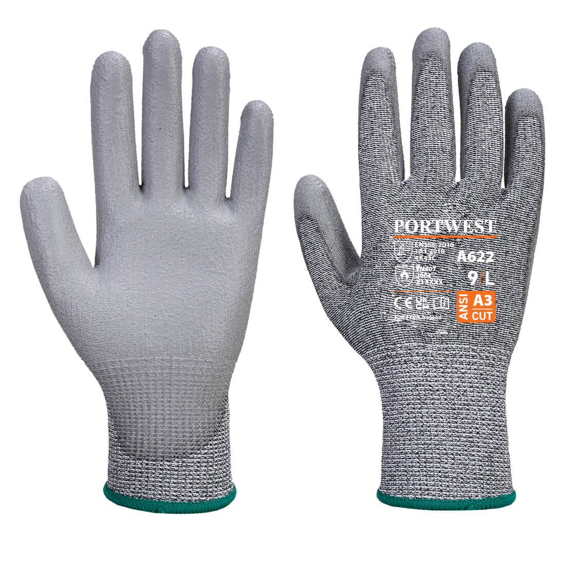 A622MR Cut PU Palm Glove - 3 Pairs