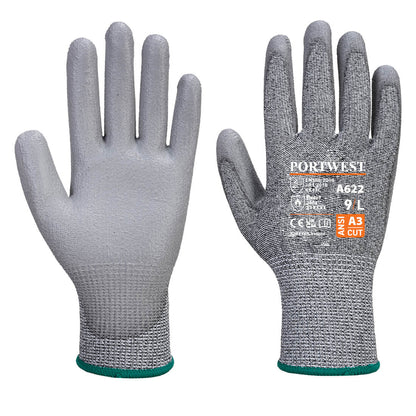 A622MR Cut PU Palm Glove - 3 Pairs