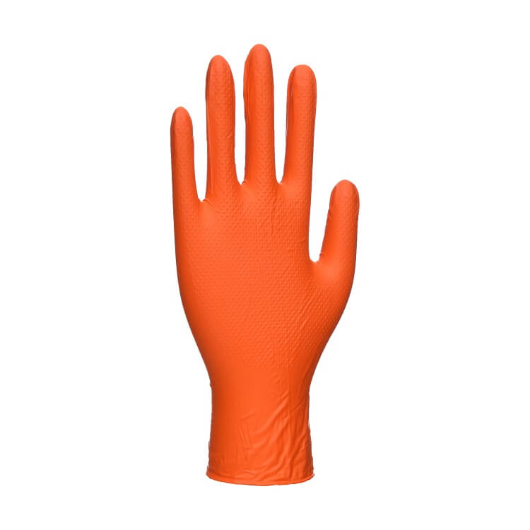 A930 Portwest Orange HD Disposable Gloves (PK100) - dixiesworkwear