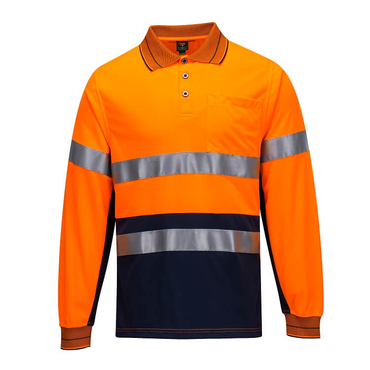 MP513 Long Sleeve Micro Mesh Polo with Tape - dixiesworkwear