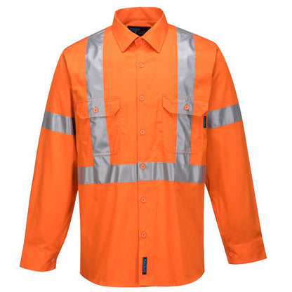 MX301 Lightweight Cotton Long Sleeve Shirt with Cross Back Tape - dixiesworkwear