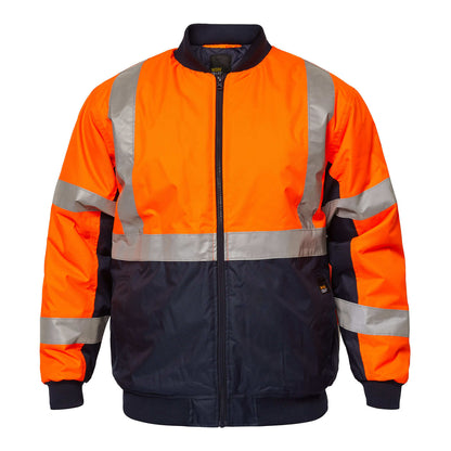 WW9010 Hi Vis Reflective Bomber Jacket With X Pattern